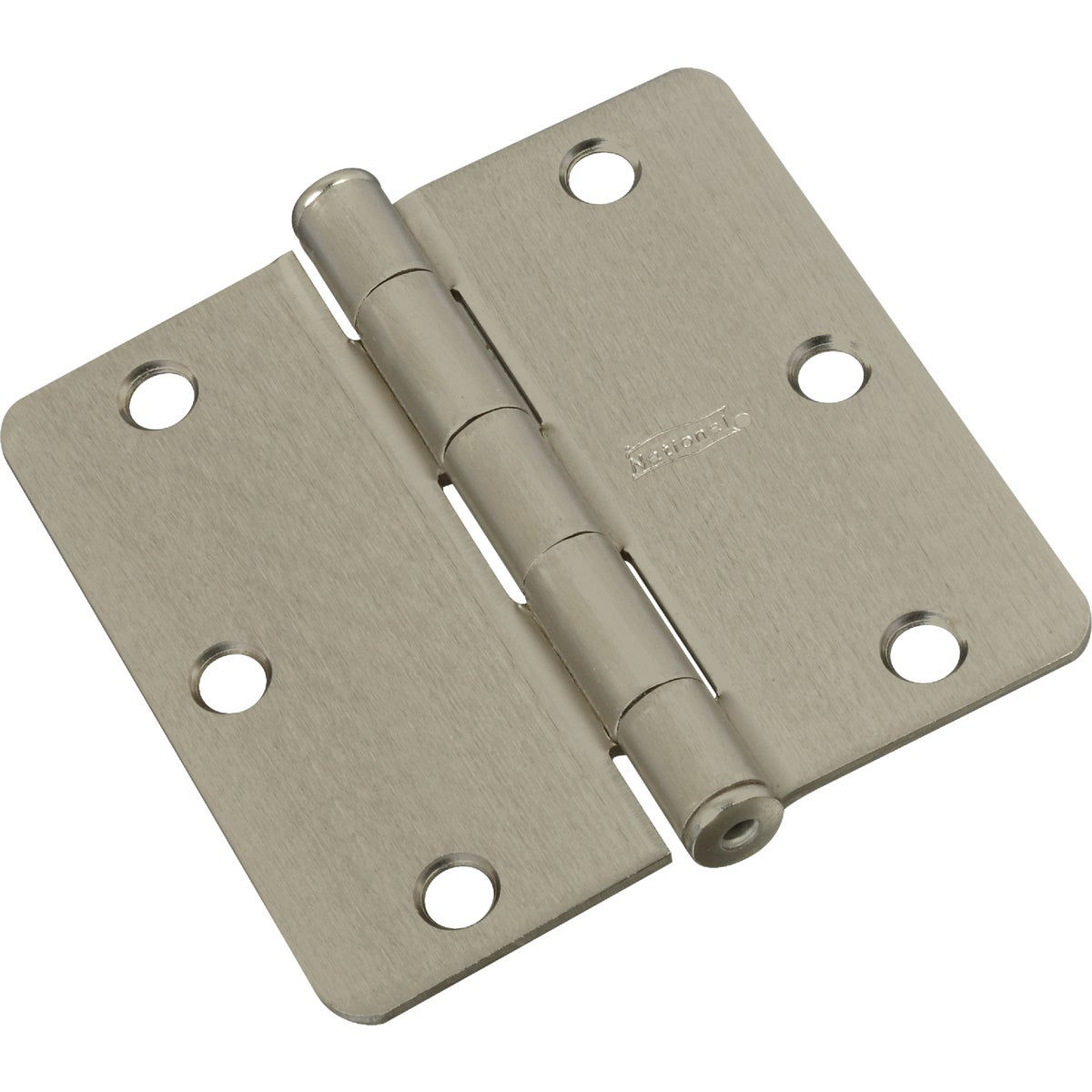 National Hardware 3-1/2 In. x 1/4 In. Radius Satin Nickel Door Hinge