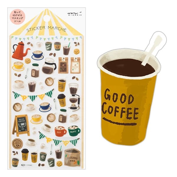 Midori Sticker 2379 Marché Coffee
