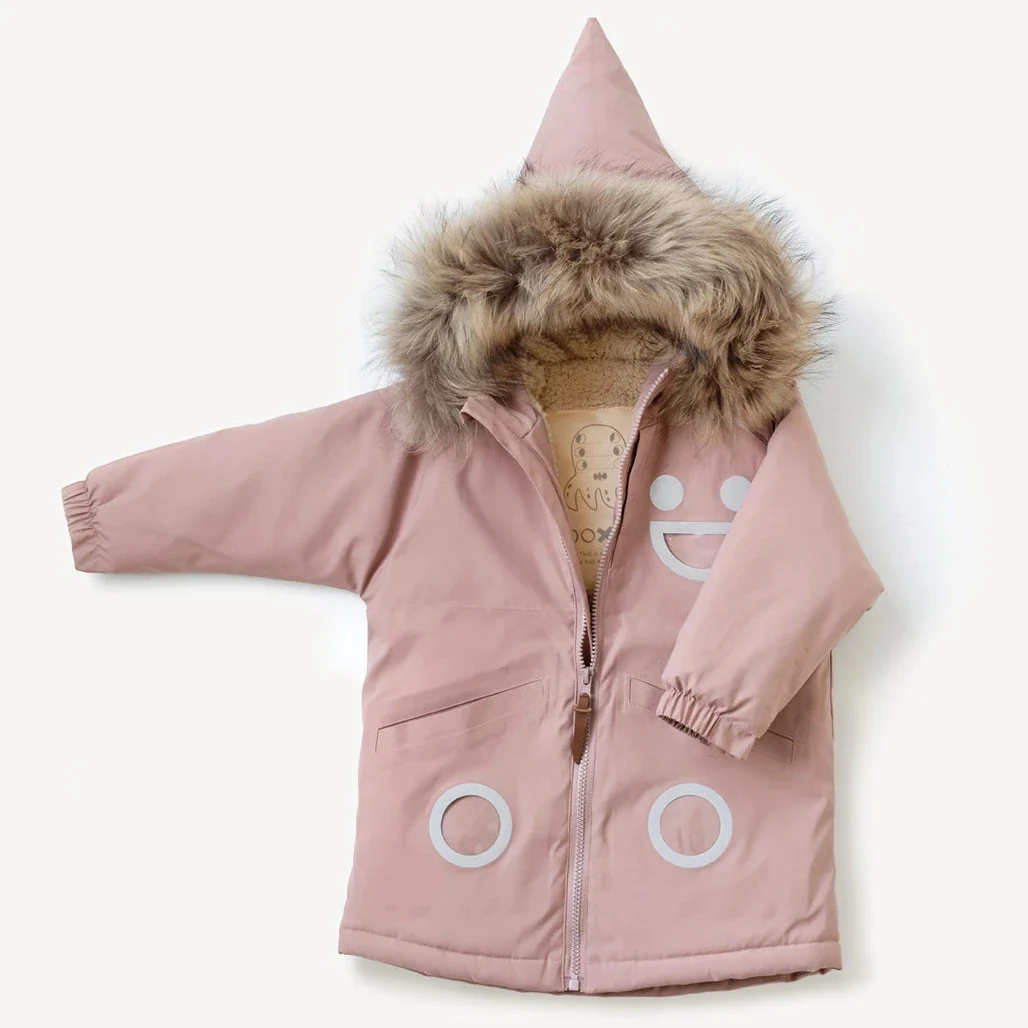 BOXBO Kids Mid-Length Waterproof & Snowproof Winter Coat – Pink