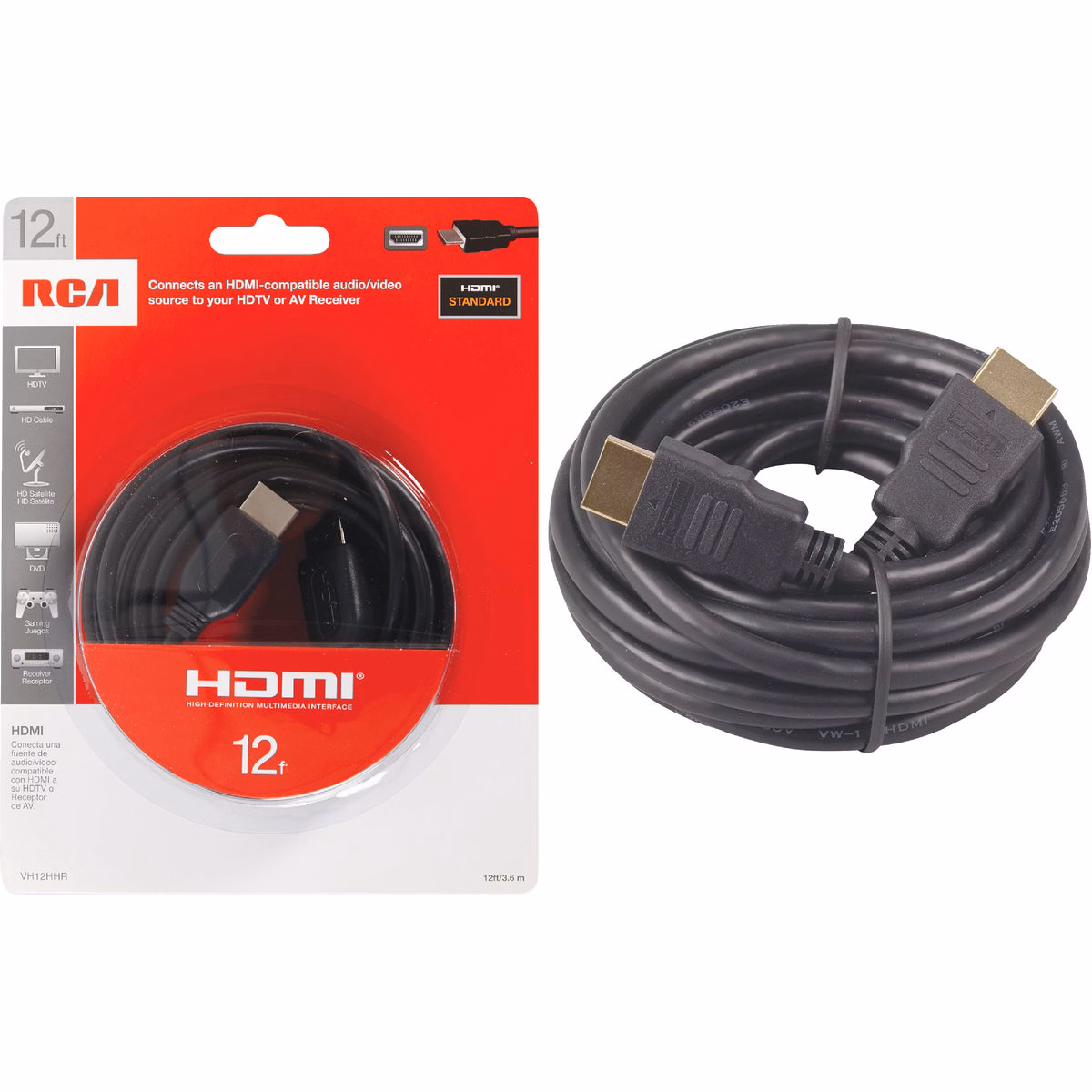 RCA 12 Ft. Black Standard HDMI Cable
