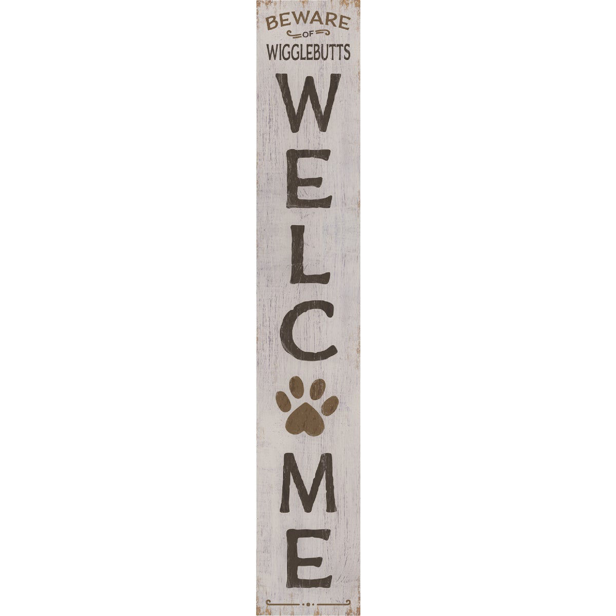 My Word! Welcome Beware Wigglebutts 8 In. x 46.5 In. Porch Board