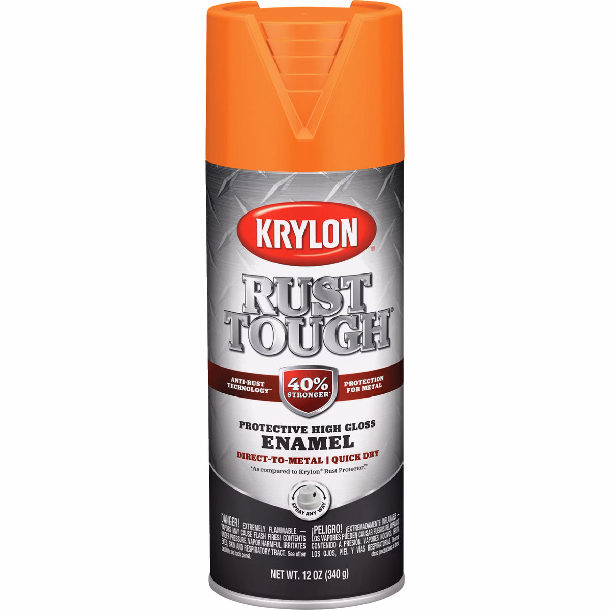 Krylon Rust Tough 12 Oz. Gloss Alkyd Enamel Spray Paint, Orange
