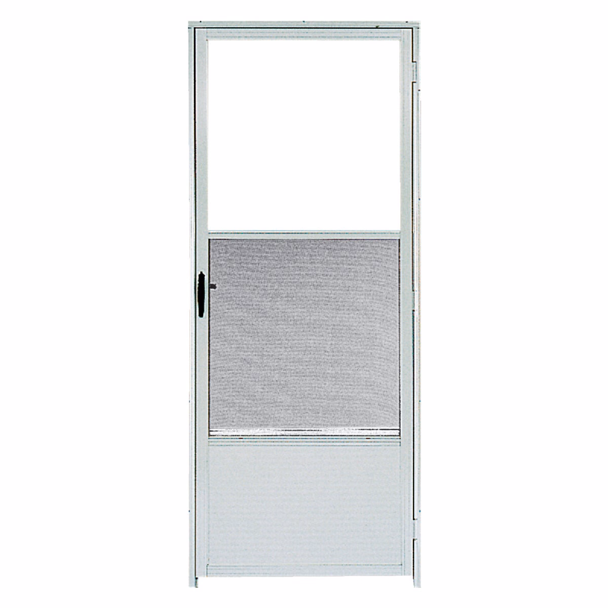 Croft Continental Style 36 In. W x 80 In. H x 1-1/4 In. Thick White Self-Storing Aluminum Storm Door