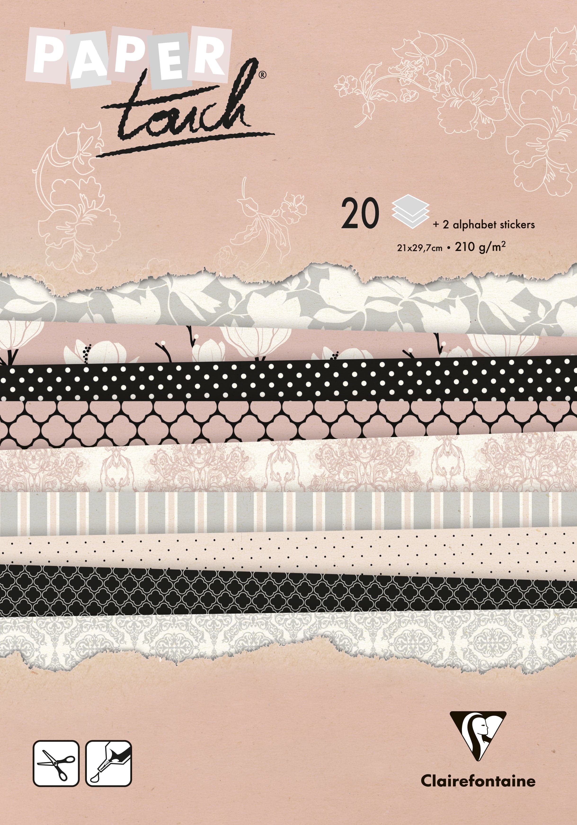 Clairefontaine Printed Paper Pad A4 (20 Sheets – Magnolia)