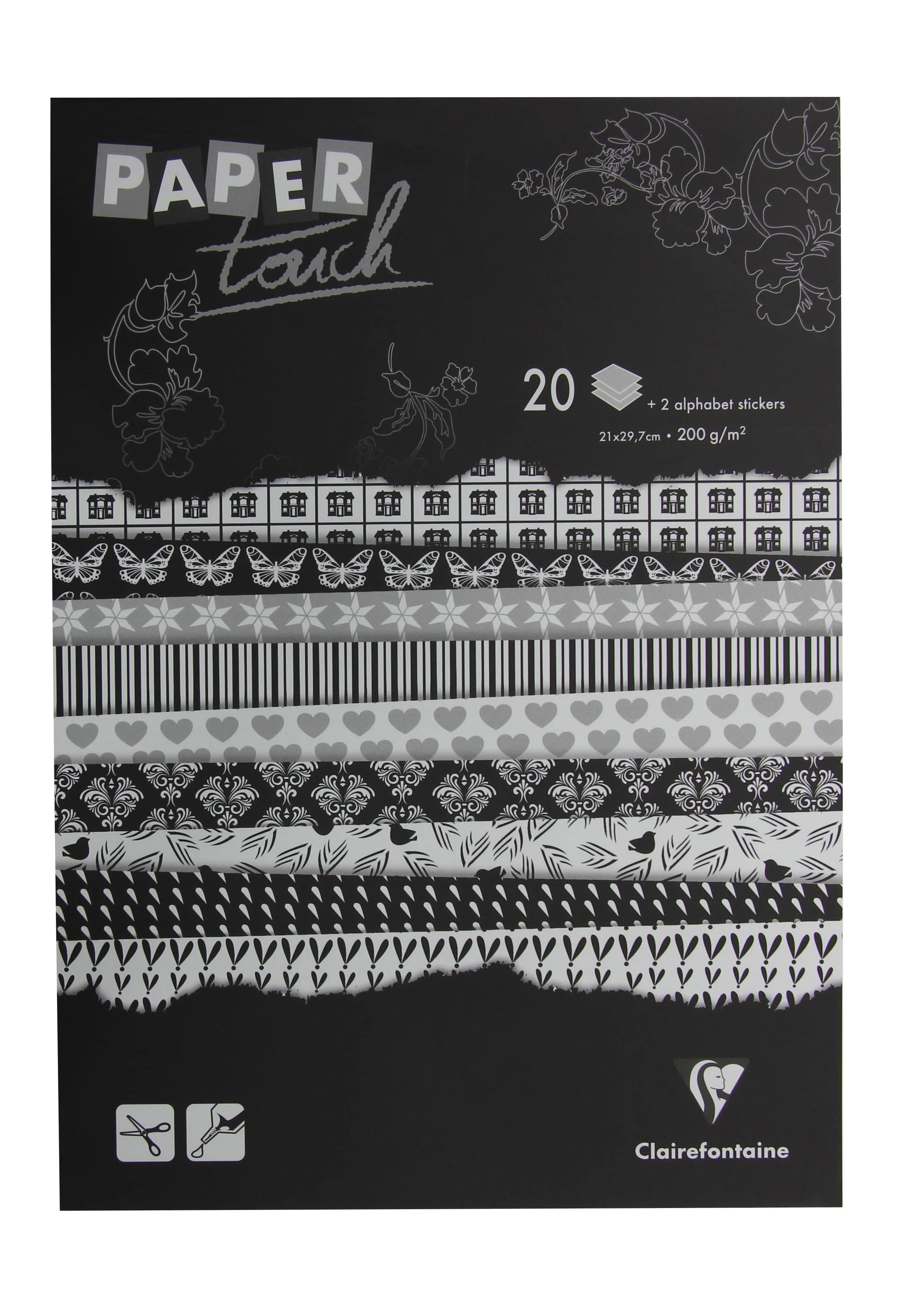 Clairefontaine Paper Touch- printed sheets- Black and White