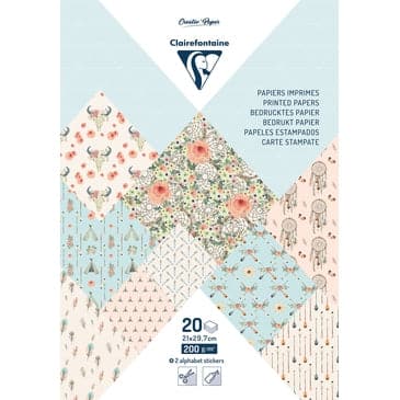 Clairefontaine Paper Touch- printed sheets- Boheme chic