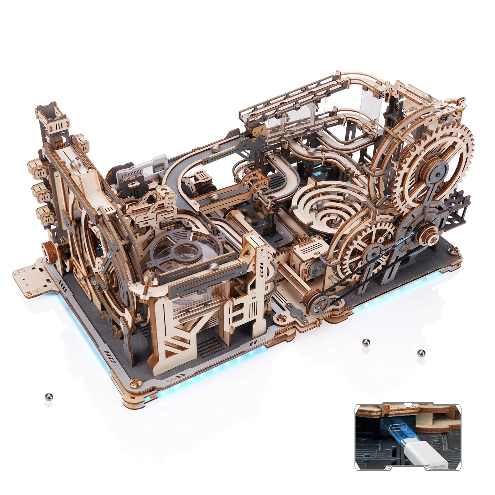 Rokr Puzzles 3D Puzzle – Complete Motorized Marble Tracks Set
