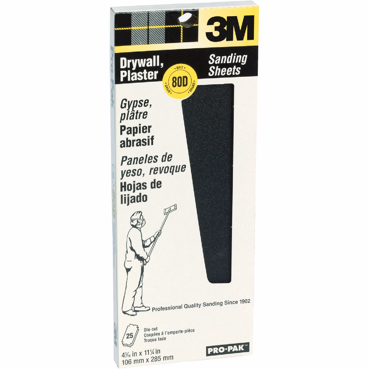 3M 4-3/16 In. x 11-1/4 In. Drywall Sanding Sheets, 80 Grit (25-Pack)