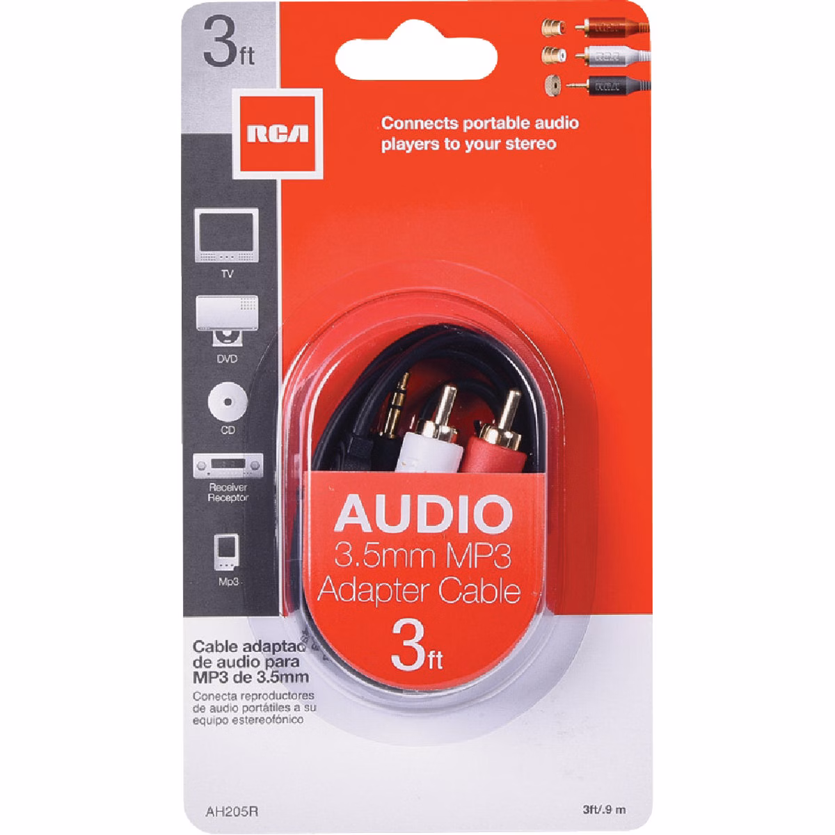RCA 3 Ft. Single 3.5 mm Male RCA Y-Adapter