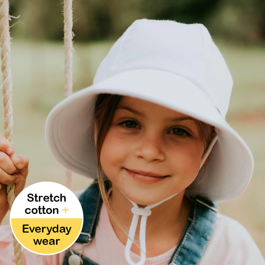 Bedhead Hats Classic Bucket Sun Hat – White Ponytail