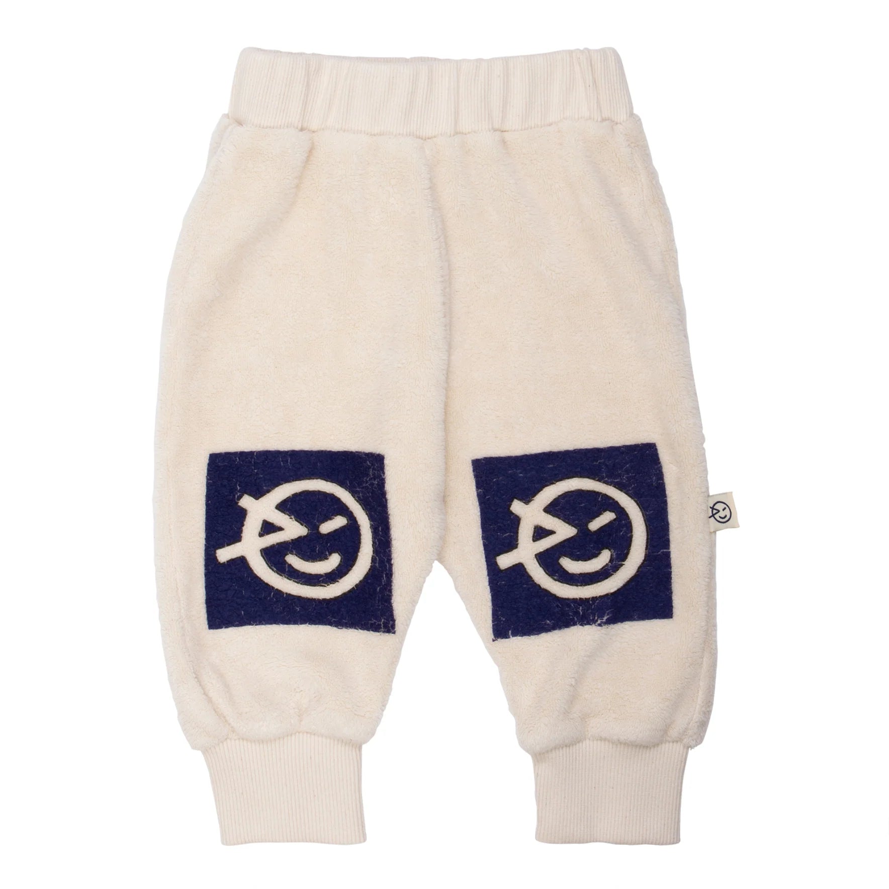 WYNKEN Baby Fluffy Logo Sweatpants – Ecru Navy – 6M