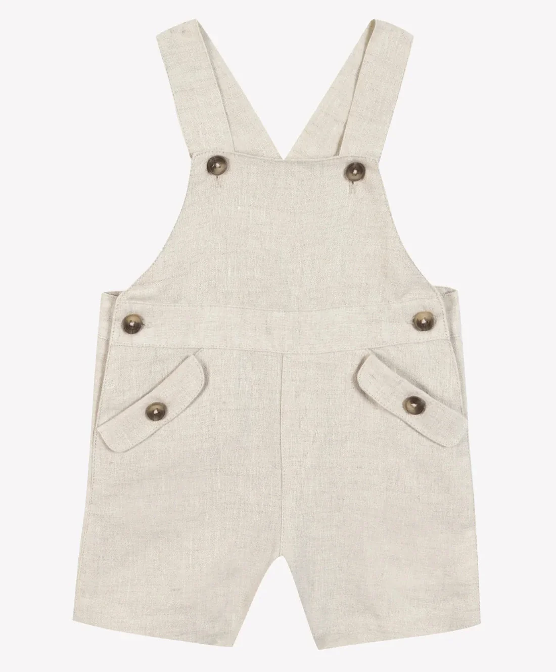 Tartine et Chocolat Baby Linen Dungarees – Heather Sand