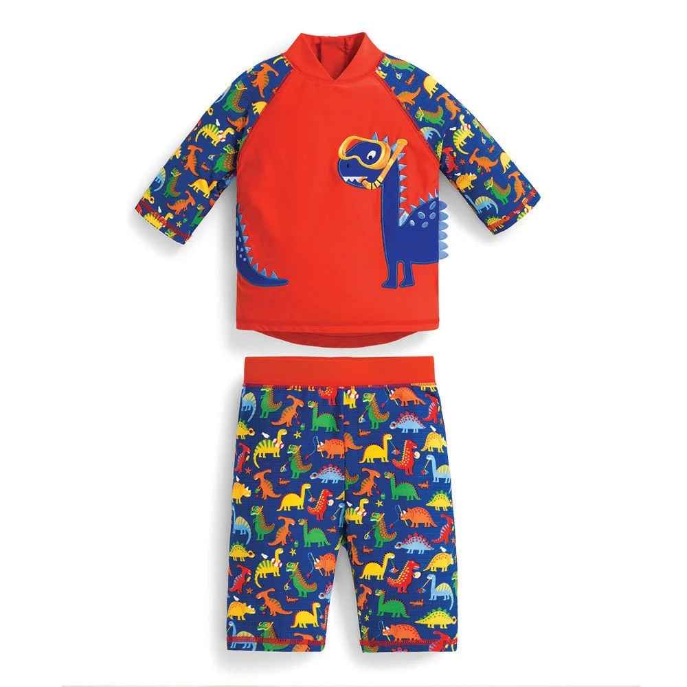 Jojo Maman Bebe Kids 2 Piece Sun Protection Swim Suit – Dino