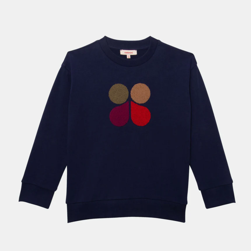 Catimini Kids DROIT Logo Cotton Sweatshirts – Navy