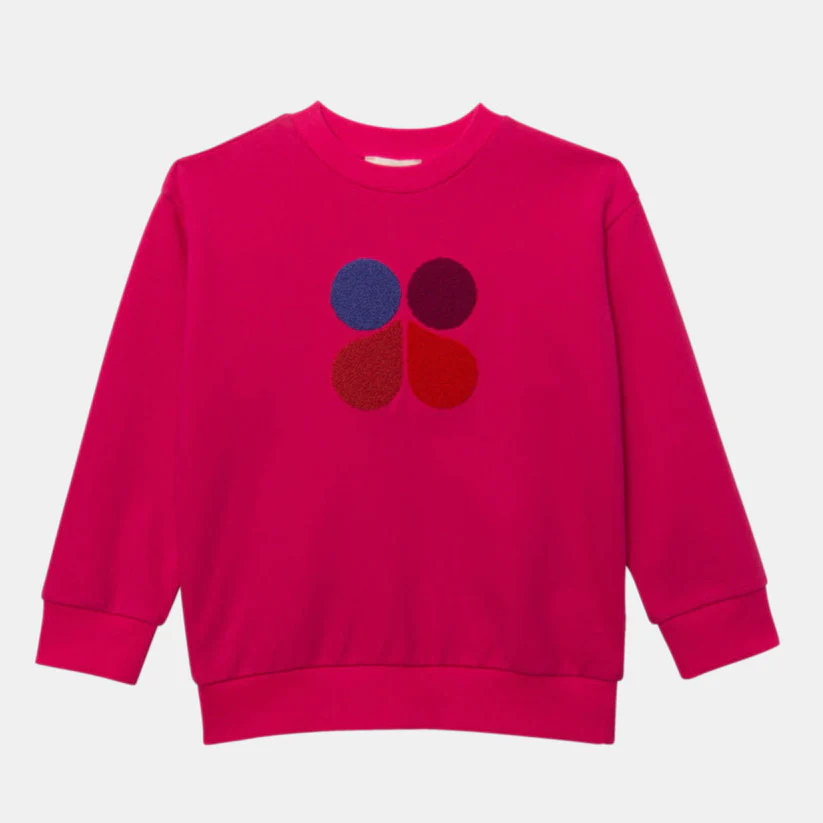 Catimini Kids DROIT Logo Cotton Sweatshirts – Fuchsia 3Y/7Y/8Y