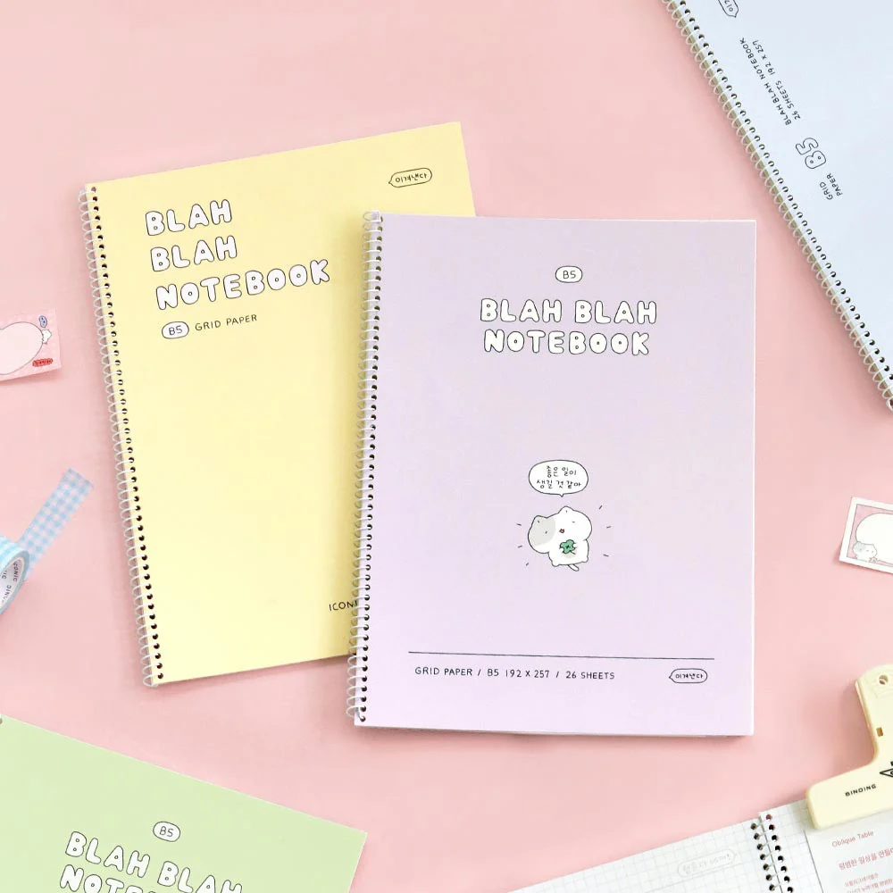 Iconic Blah Blah Spiral Notebook B5 Grid