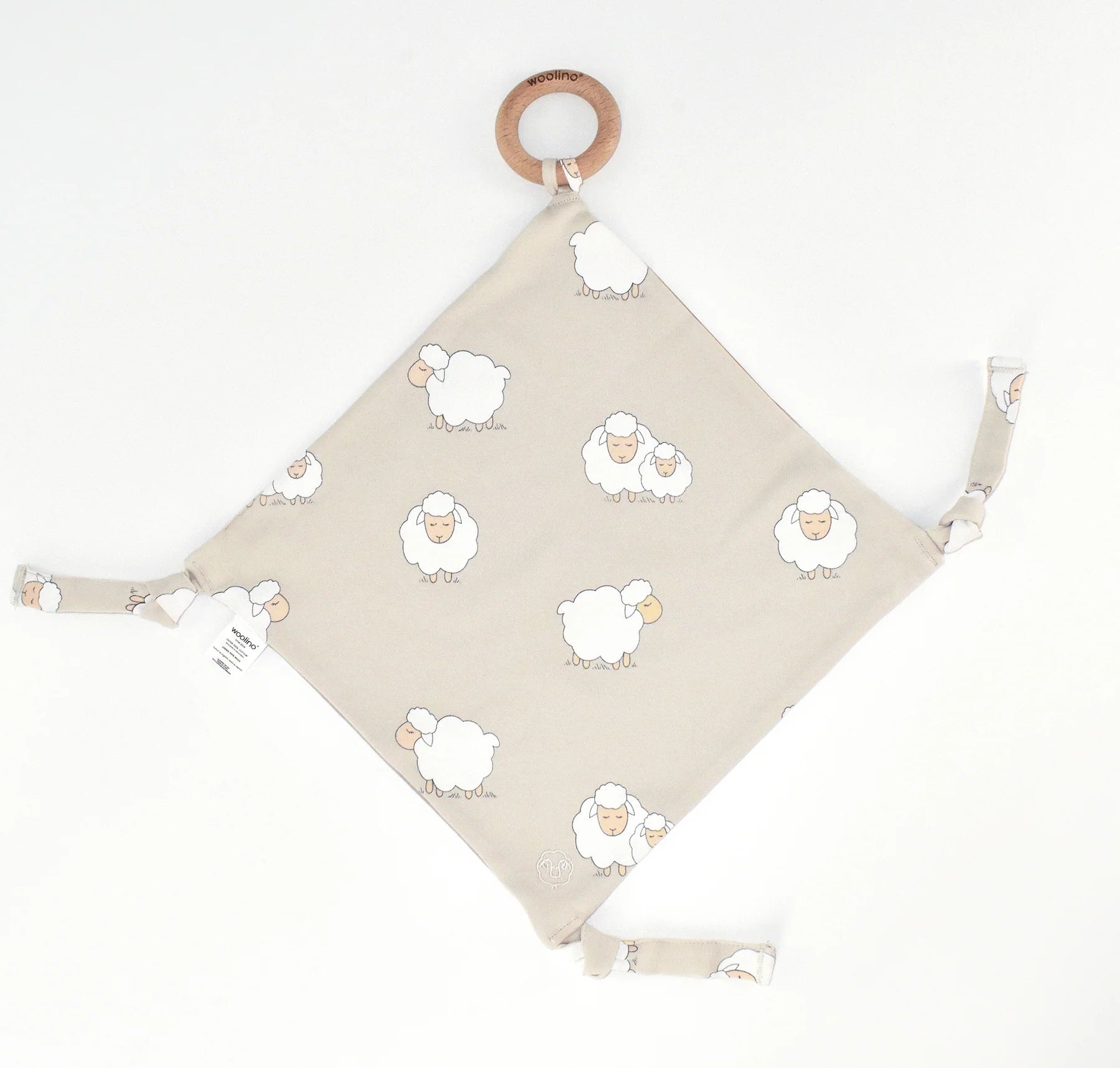 Woolino LOVEY Merino Wool+Organic Cotton w/ Removable Teething Ring – Sheep