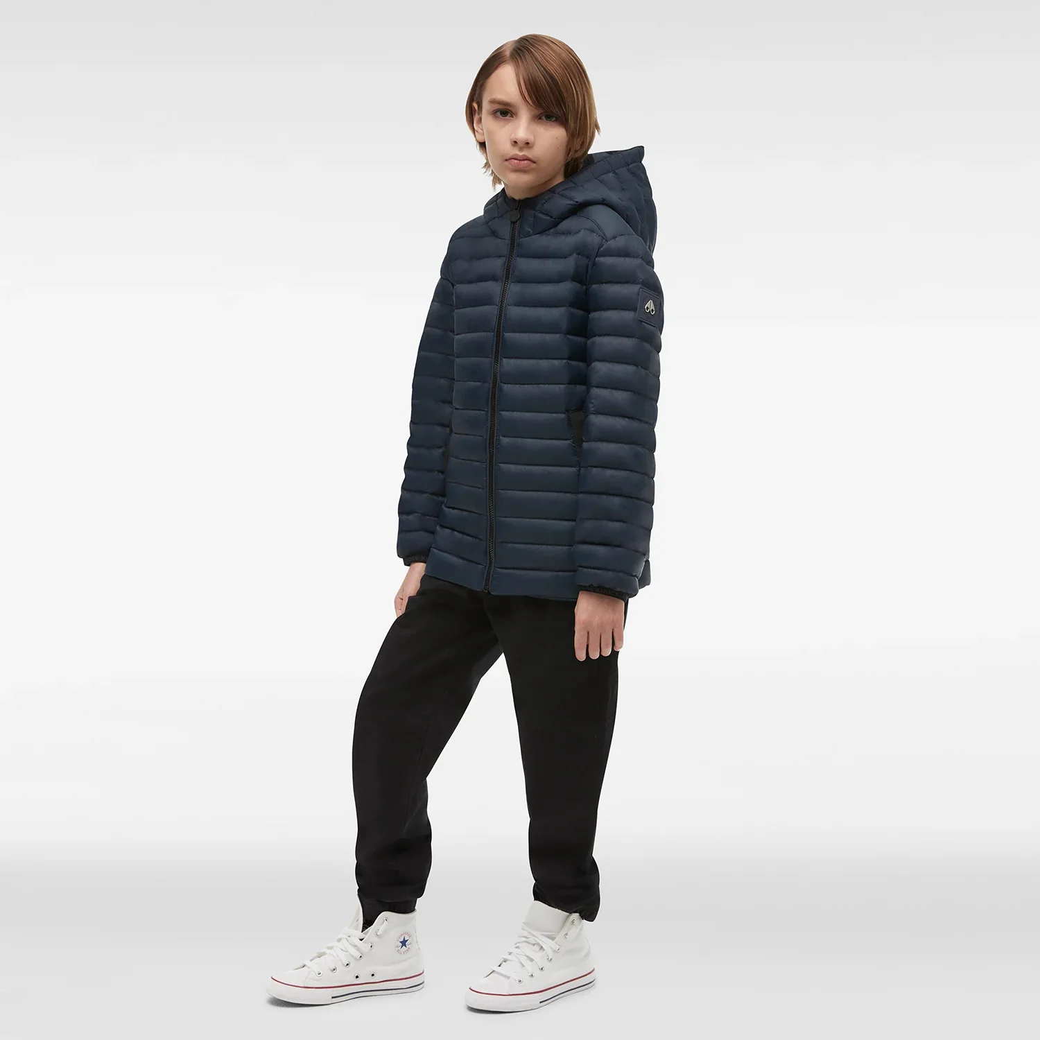 Moose Knuckles Kids Air Down Jacket – Navy