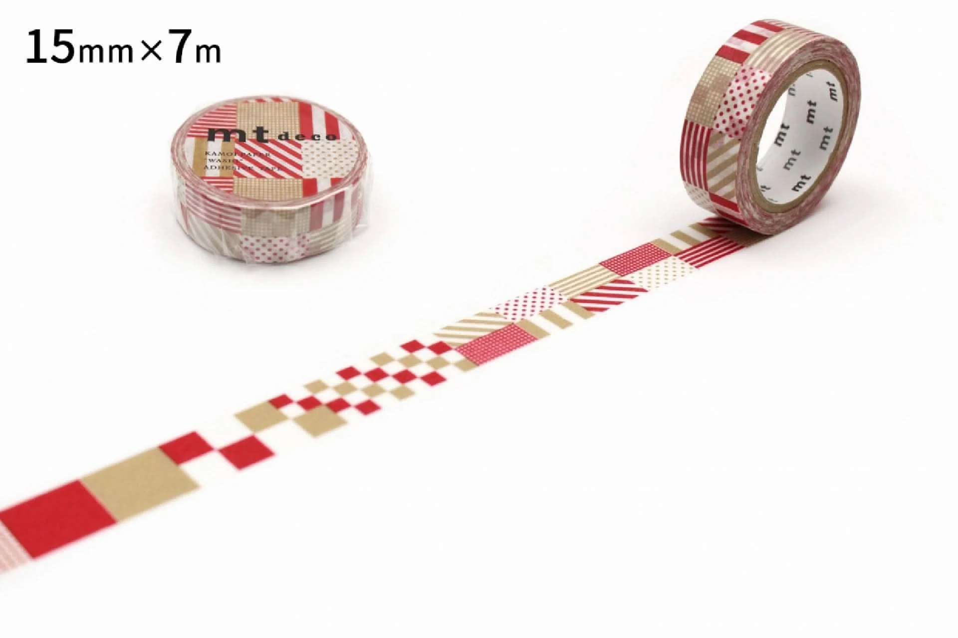 mt 1P Deco Washi Tape – Mixed Red  – 15mm