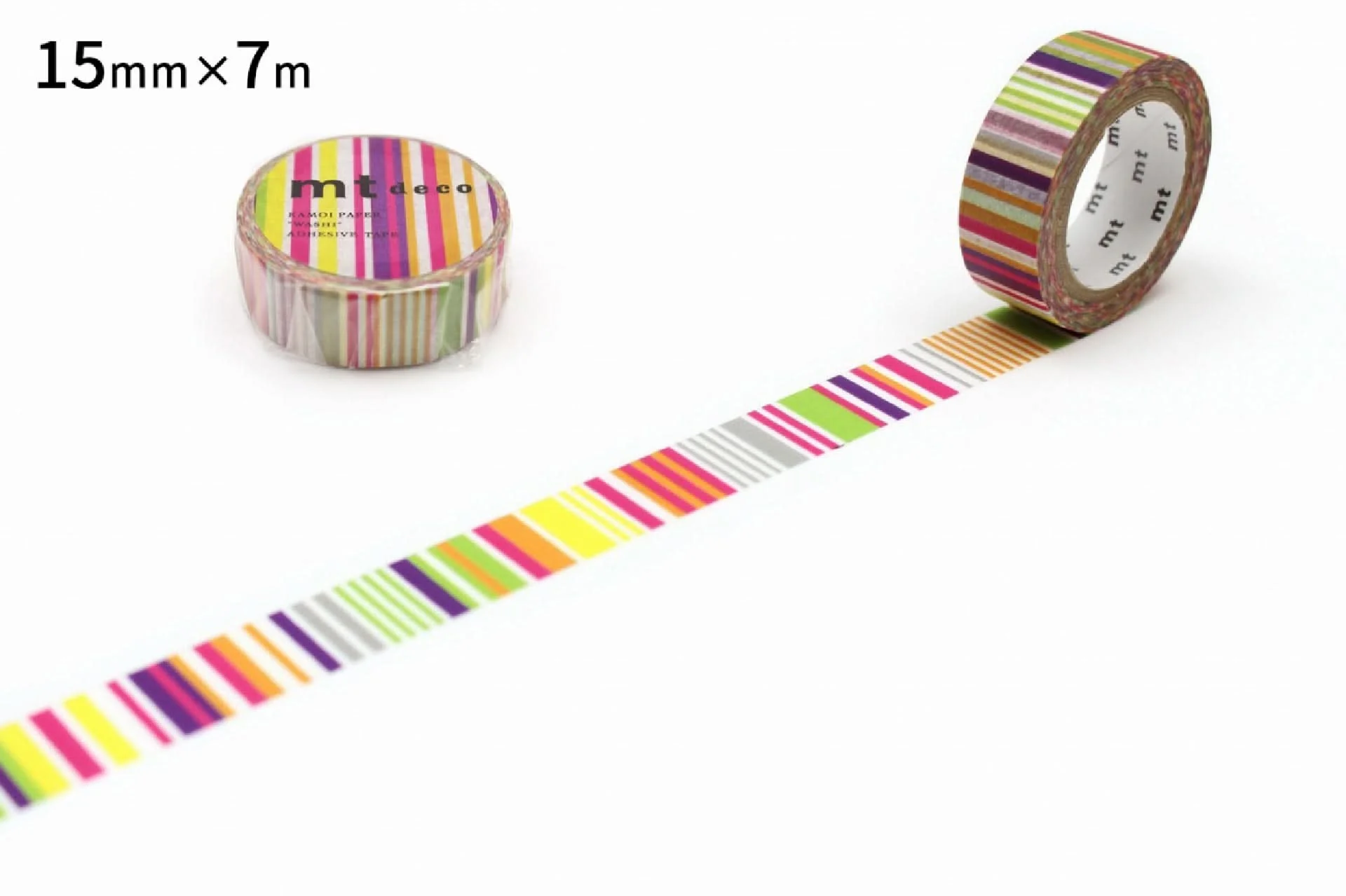 mt 1P Deco Washi Tape – Multi-Border Vivid  – 15mm