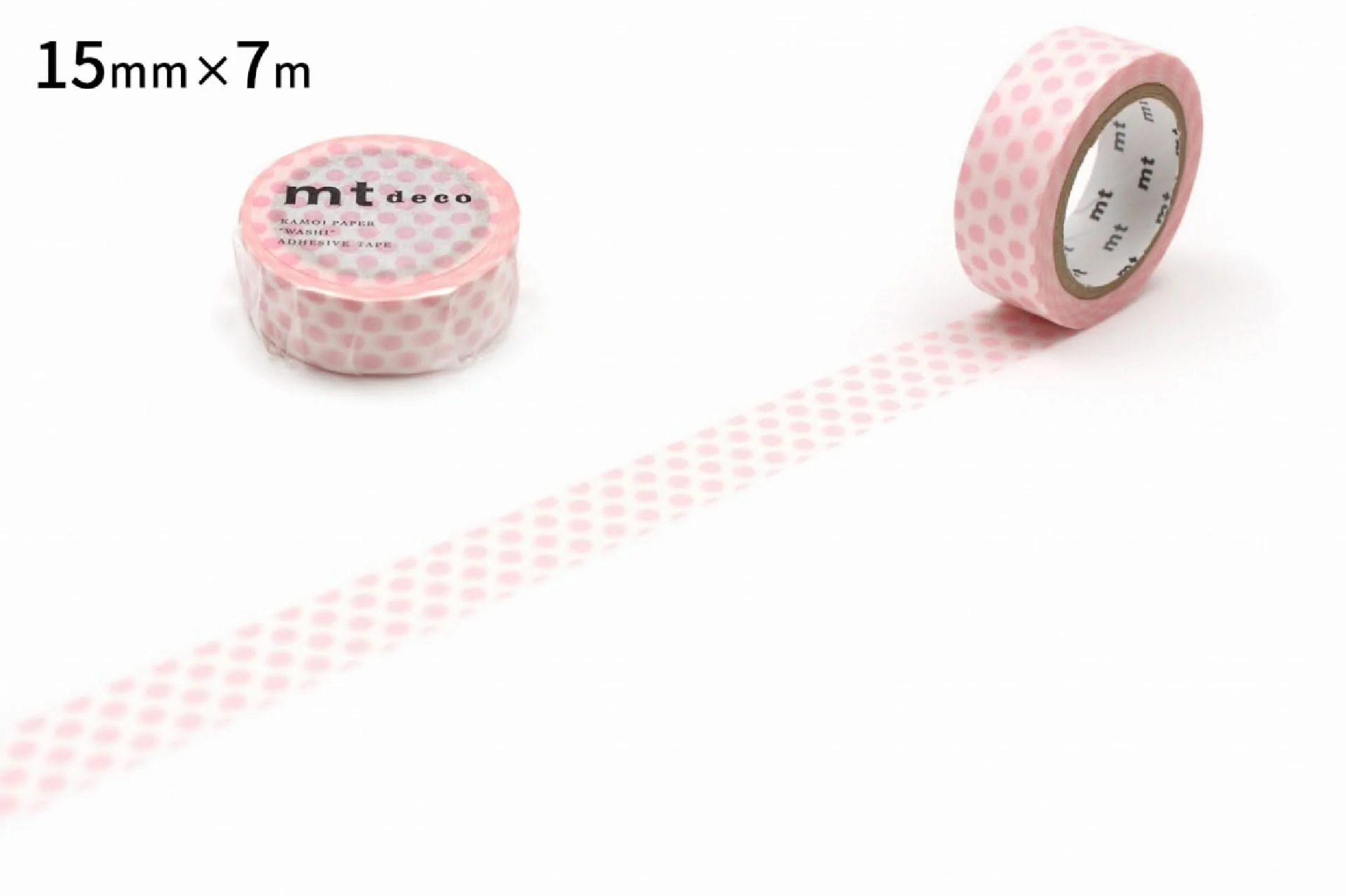 mt 1P Deco Washi Tape – Dot Strawberry Milk  – 15mm