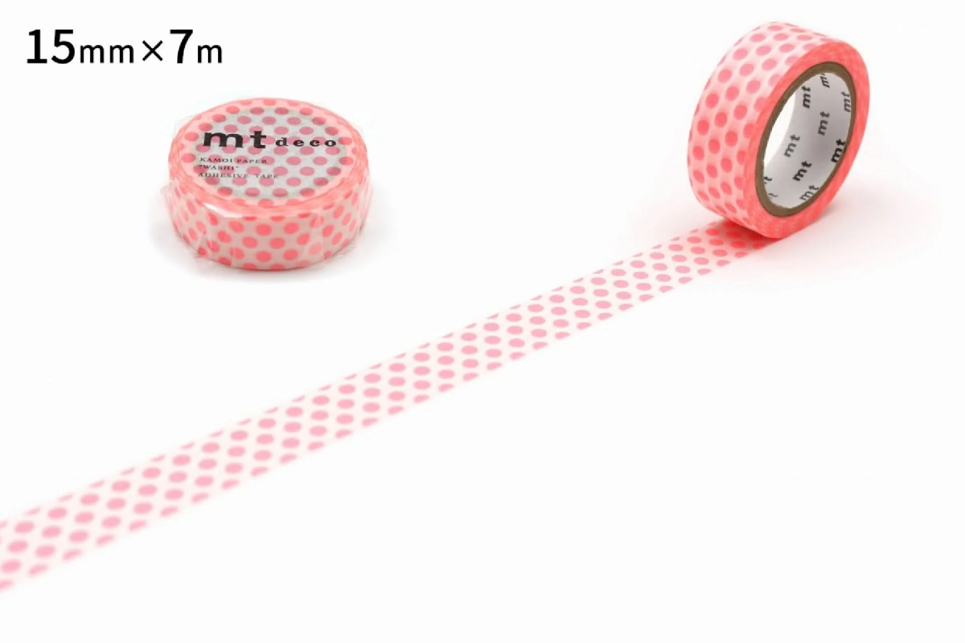 mt 1P Deco Washi Tape – Dot Shocking Red  – 15mm