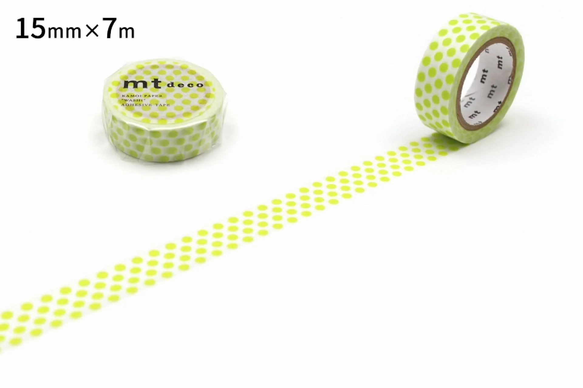 mt 1P Deco Washi Tape – Dot Lime – 15mm