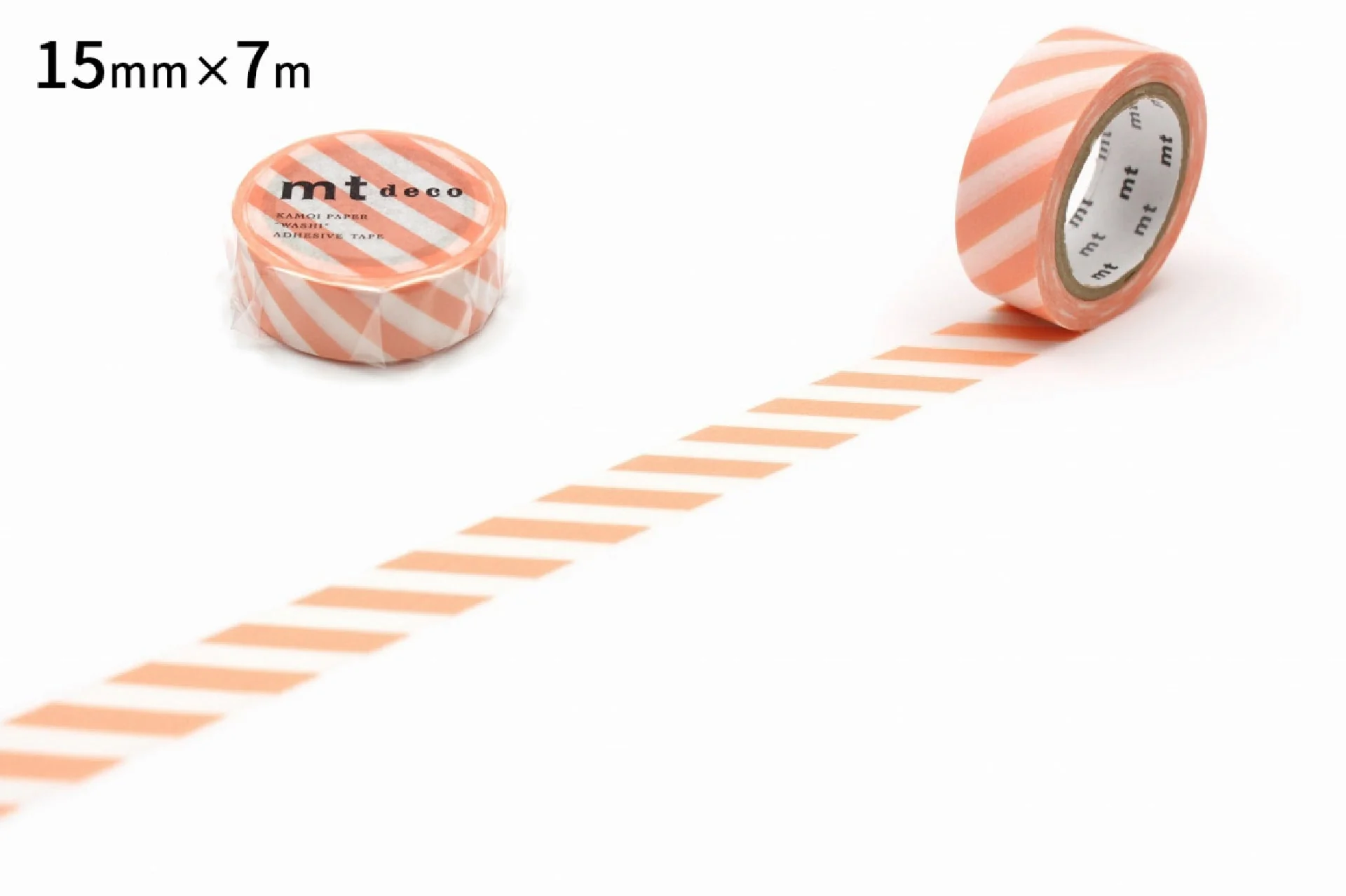 mt 1P Deco Washi Tape – Striped Greyhsky  – 15mm