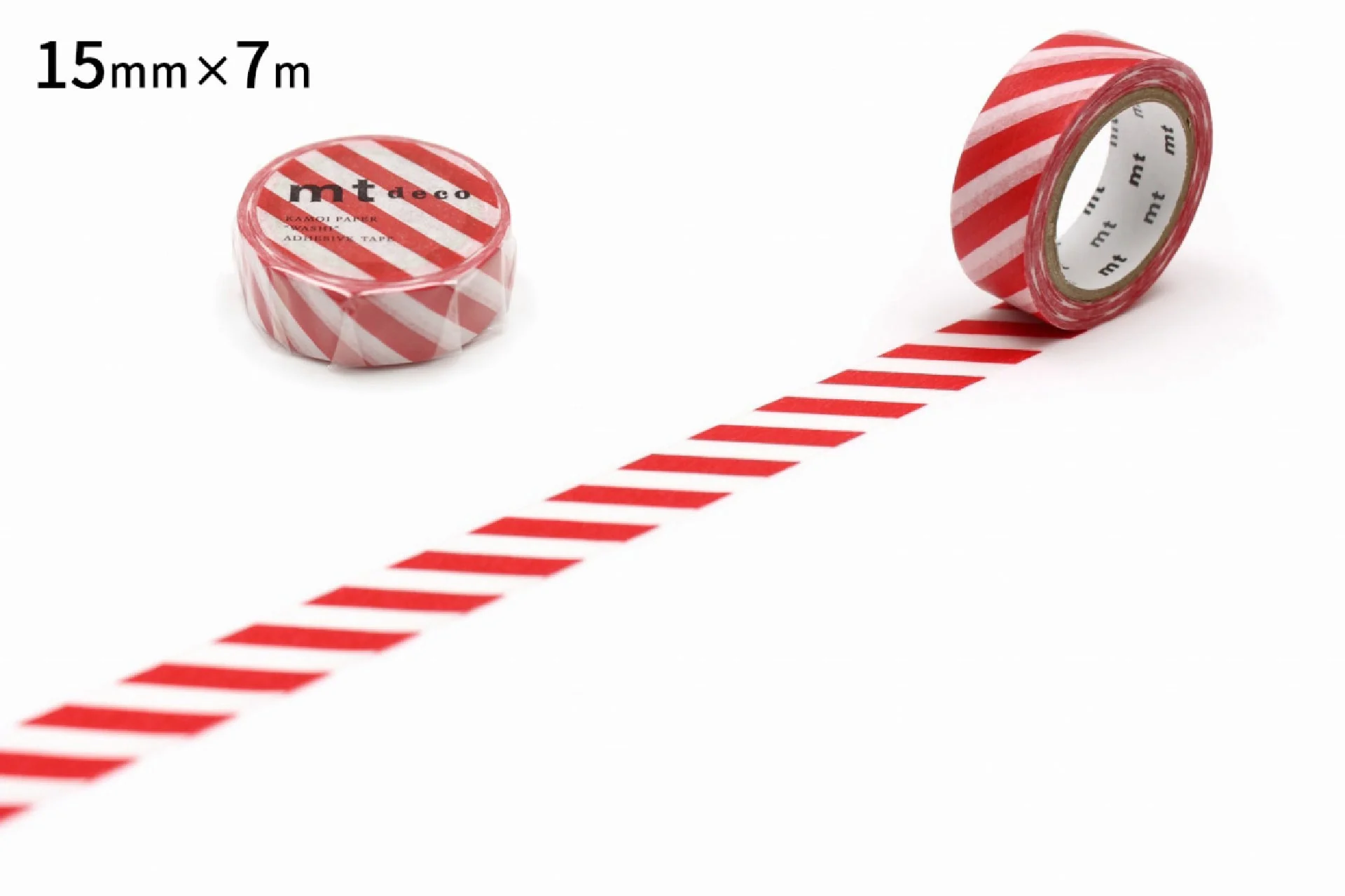 mt 1P Deco Washi Tape – Striped Red – 15mm