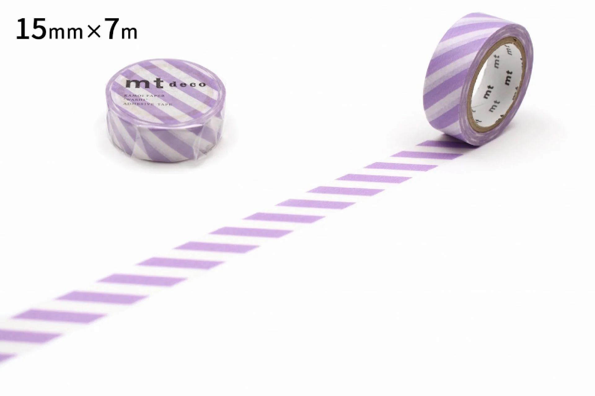 mt 1P Deco Washi Tape – Striped Lemon – 15mm