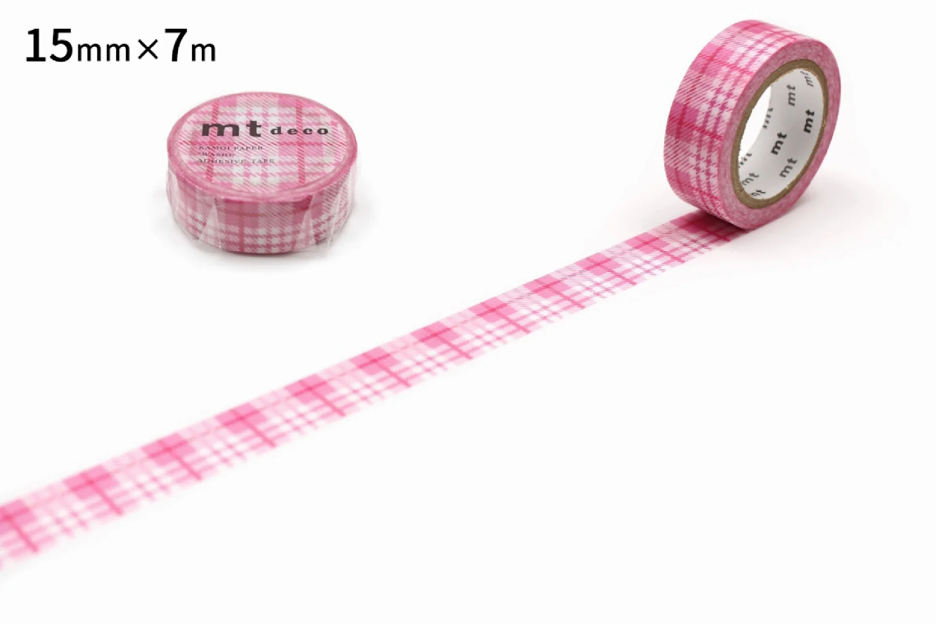 mt 1P Deco Washi Tape – Check Light Pink 15mm