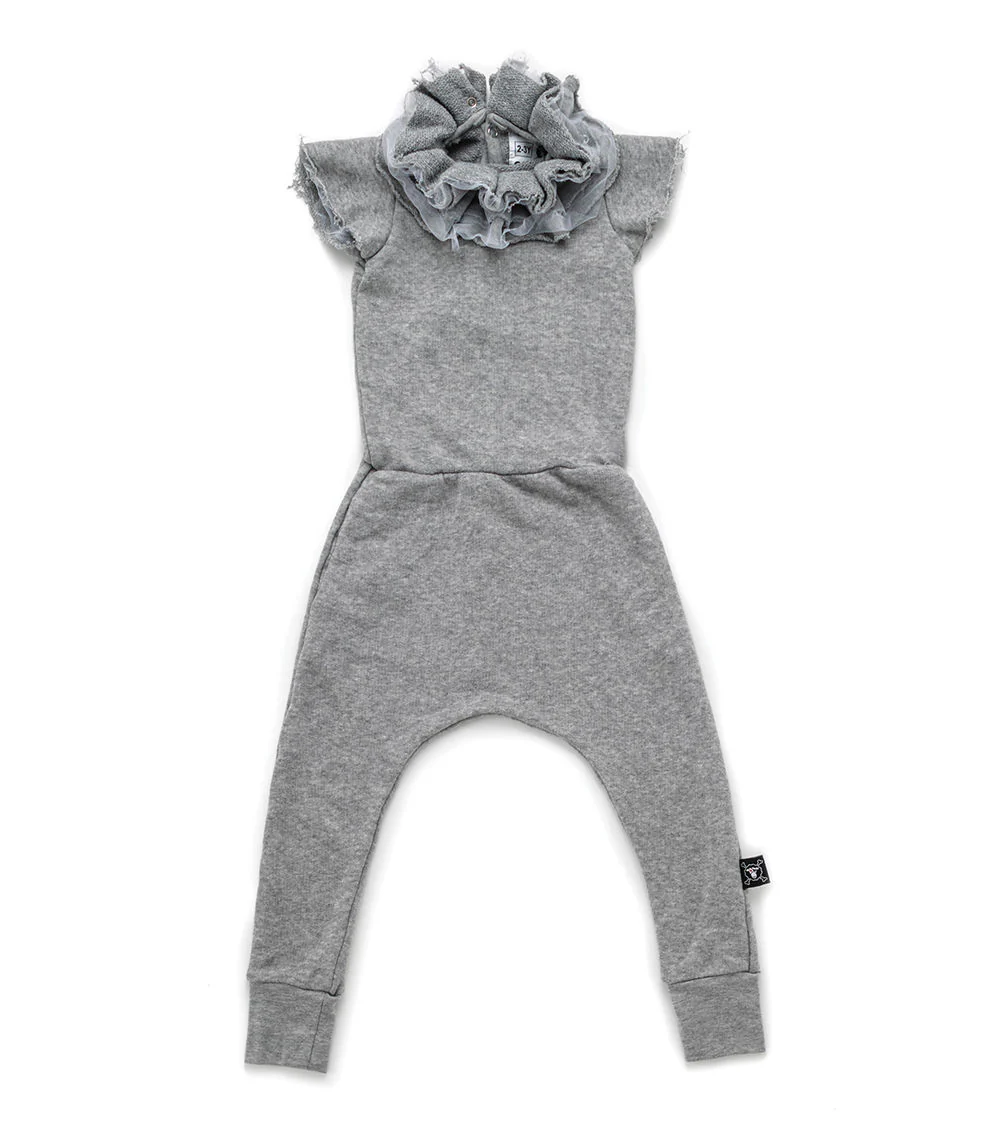 Nununu Kids Girl Victoria Overall – Heather Grey