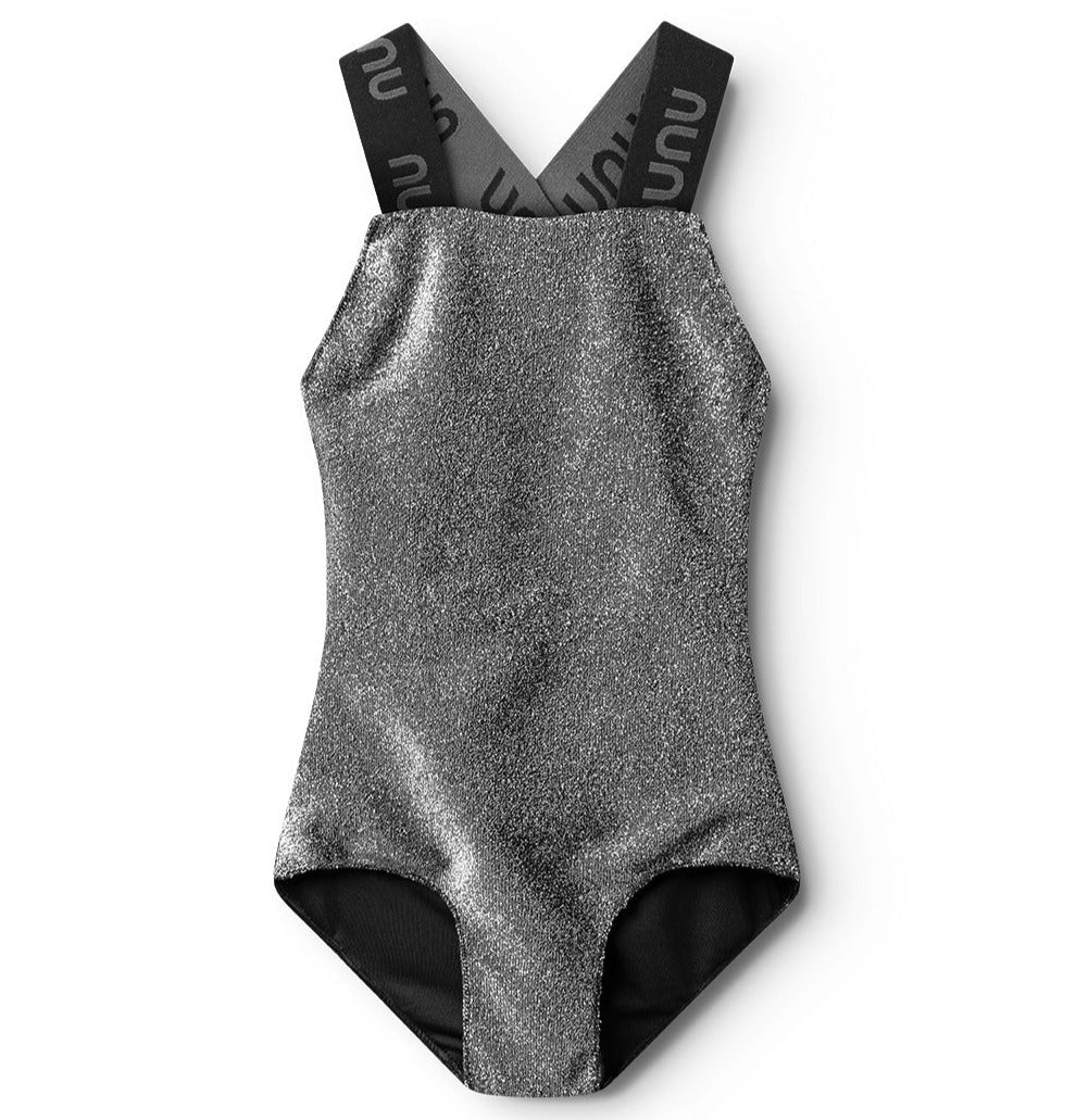 NUNUNU SPORTY SWIMSUIT – SPRINKLED SILVER – 3-4Y/4-5Y