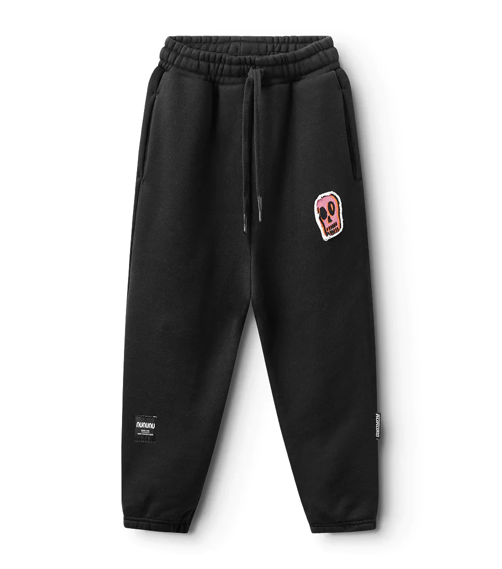 Nununu Kids DIZZY SKULL PATCH HEAVY Sweatpants – Black