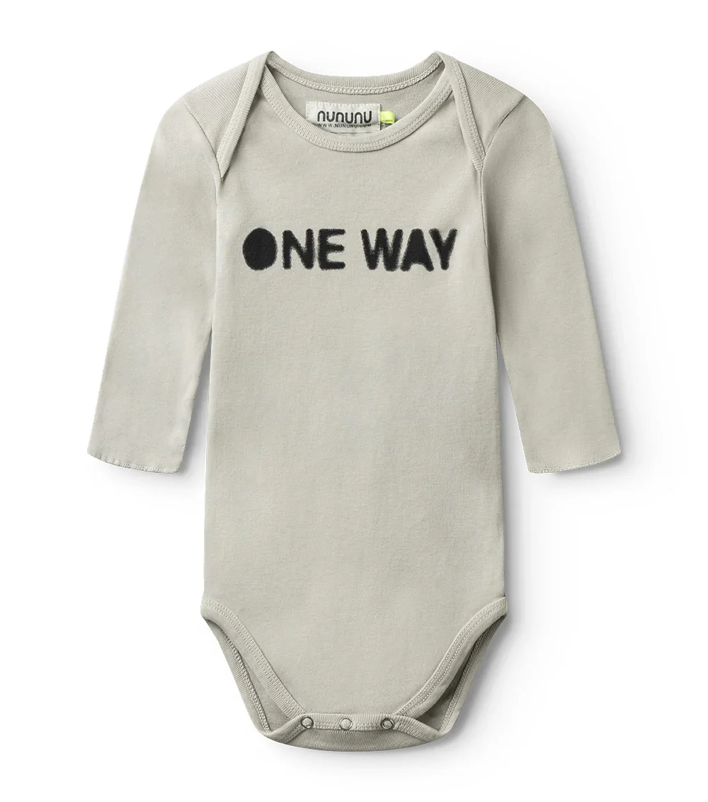 Nununu Baby ONE WAY Onesie – Smokey Grey