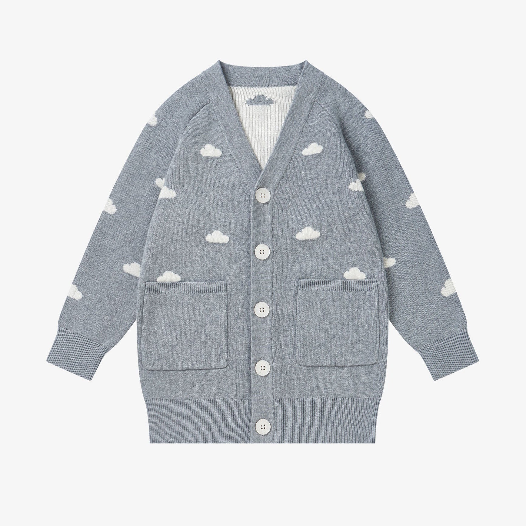 Nest Designs – Petite Revery Kids Cotton Knit Longline Cardigan – Mist
