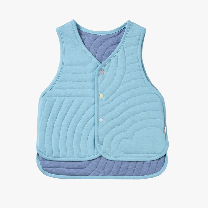 Nest Designs – Petite Revery Kids Cotton Quilted Cloud Vest – Forget-Me-Not