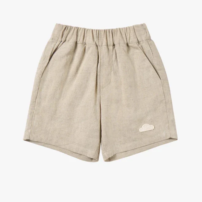 Nest Designs – Petite Revery Kids Washed Linen Shorts – Sandy Neutral