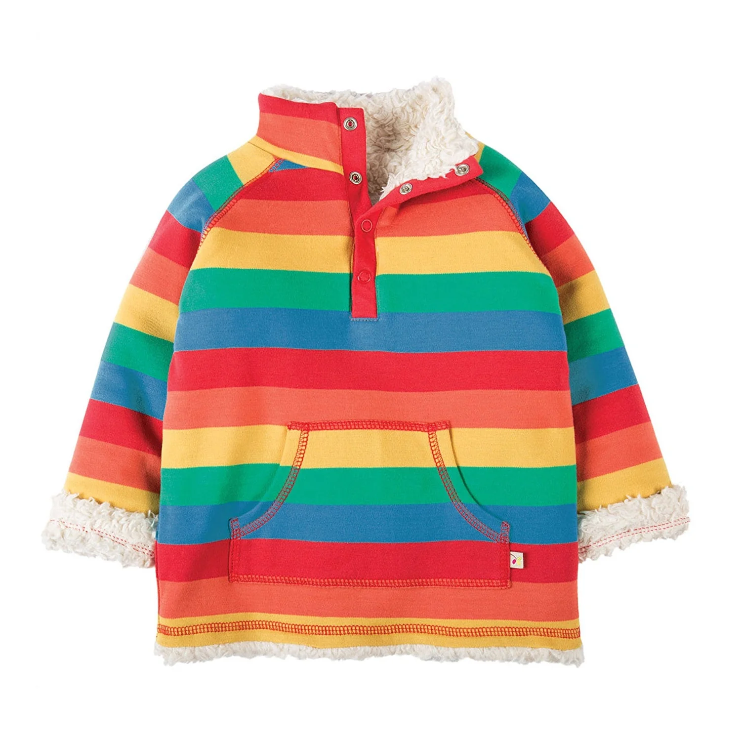Frugi Kids Little Snuggle Fleace Rainbow Stripe