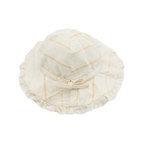yellowpelota Kids Umbrella Stripe Sun Hat in Yellow