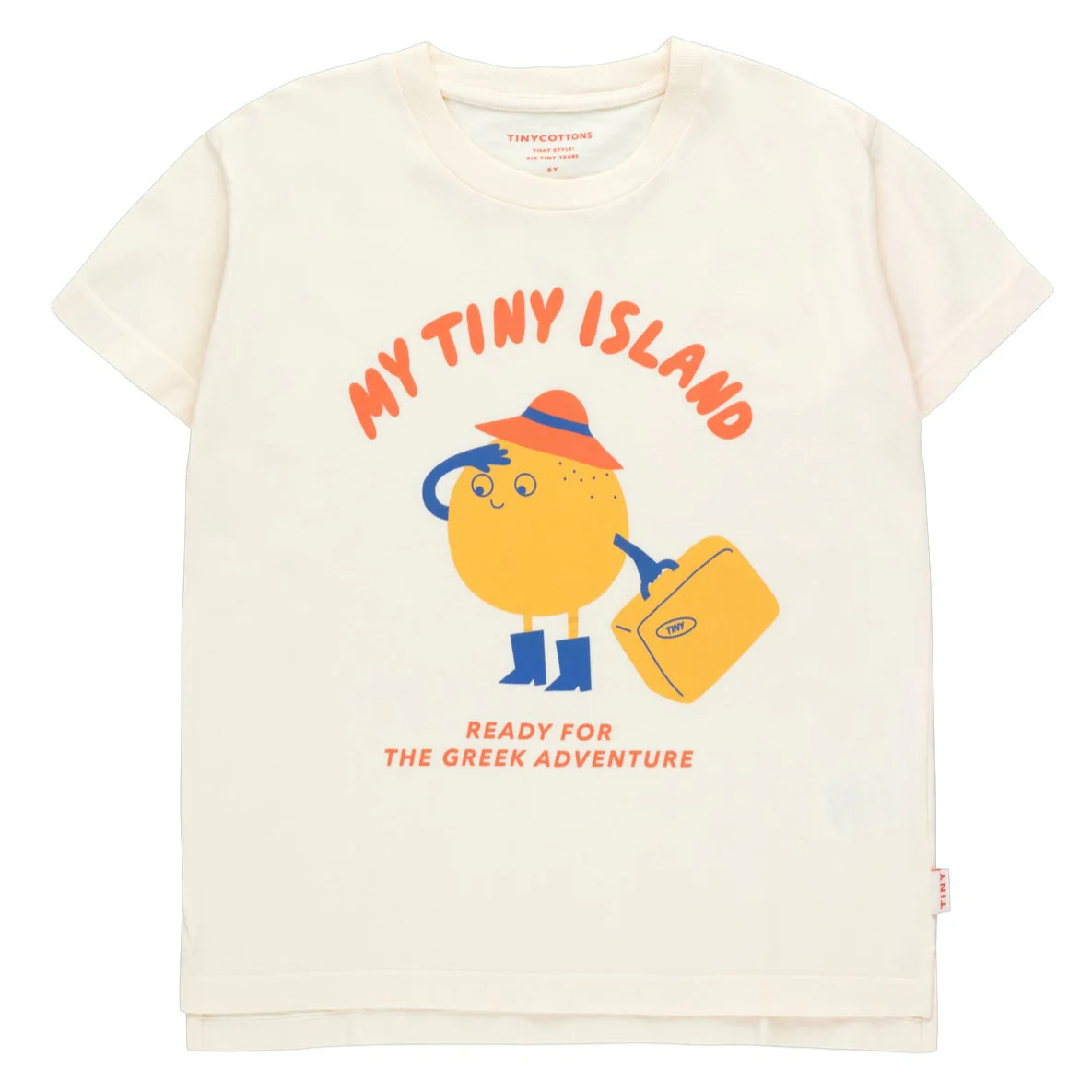 TINYCOTTONS Kids MY TINY ISLAND TEE in Light Cream/Yellow
