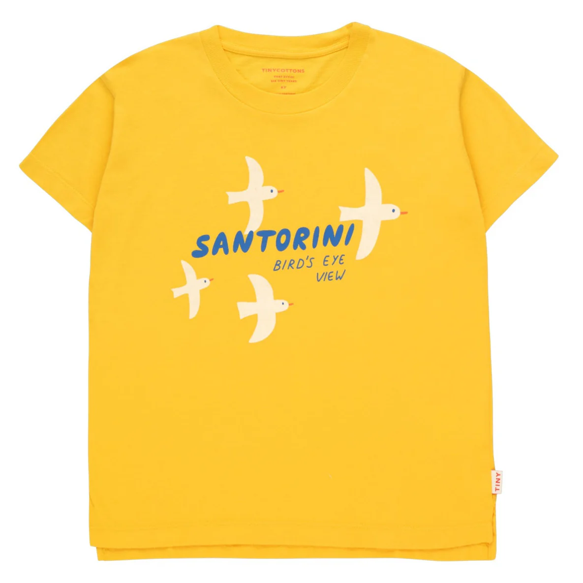 TINYCOTTONS Kids SANTORINI BIRDS TEE in Yellow/Light Cream