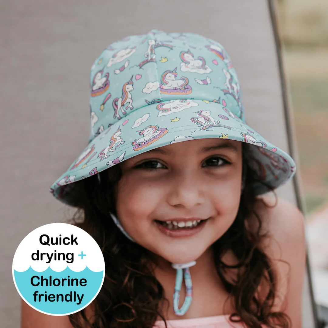 Bedhead Kids Girls Ponytail Swim Bucket Sun Hat – Unicorn