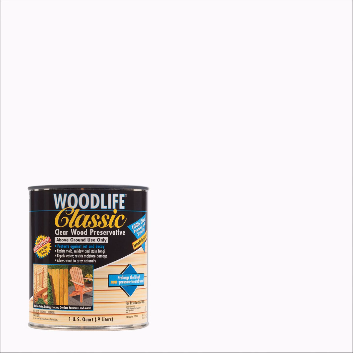 Rust-Oleum Woodlife Clear Water-Based Classic Wood Preservative, 1 Qt.