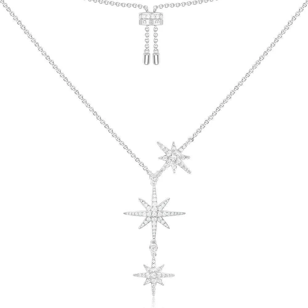 APM Triple Météorites Adjustable Necklace – Silver