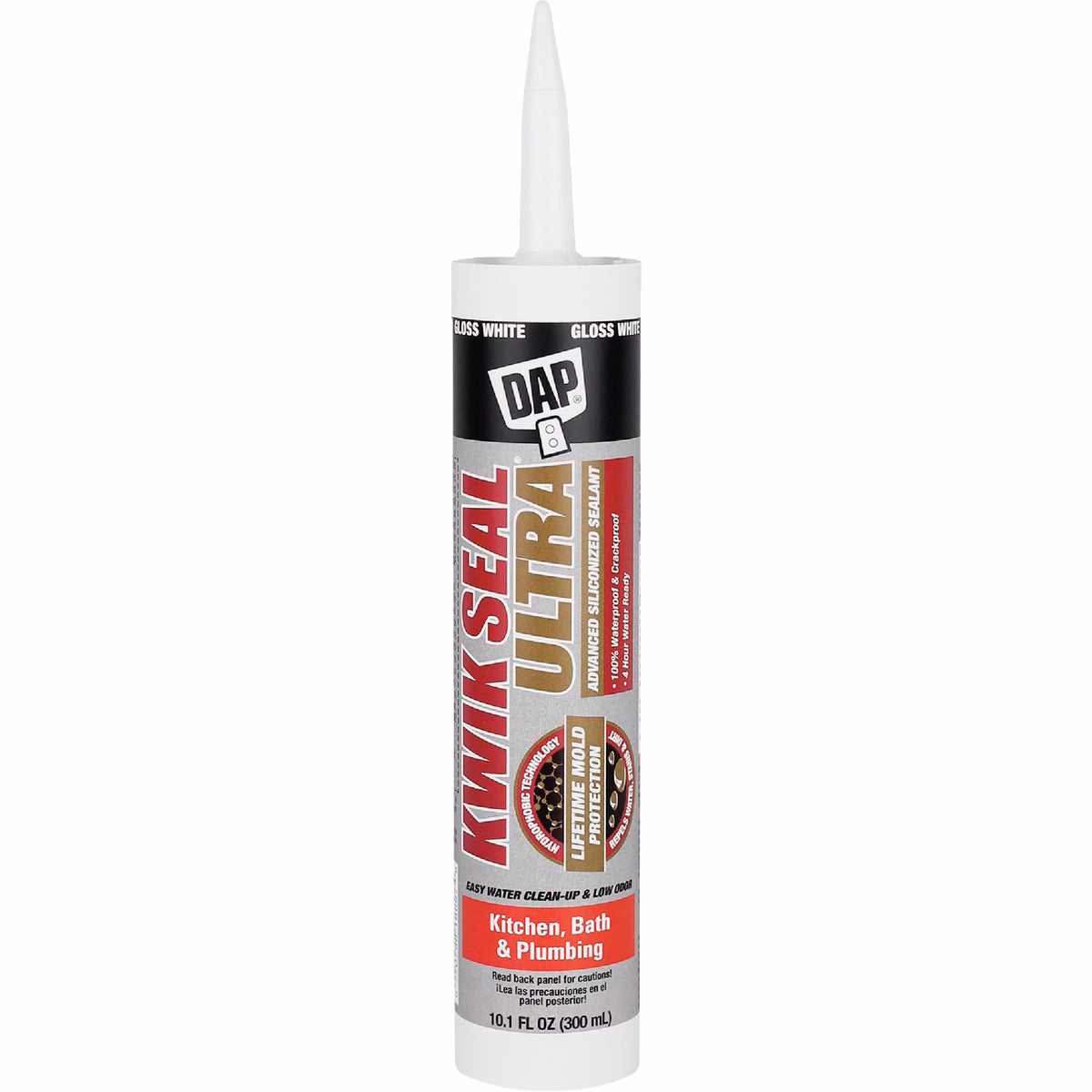 DAP KWIK SEAL ULTRA 10.1 Oz. White Siliconized Kitchen & Bath Sealant
