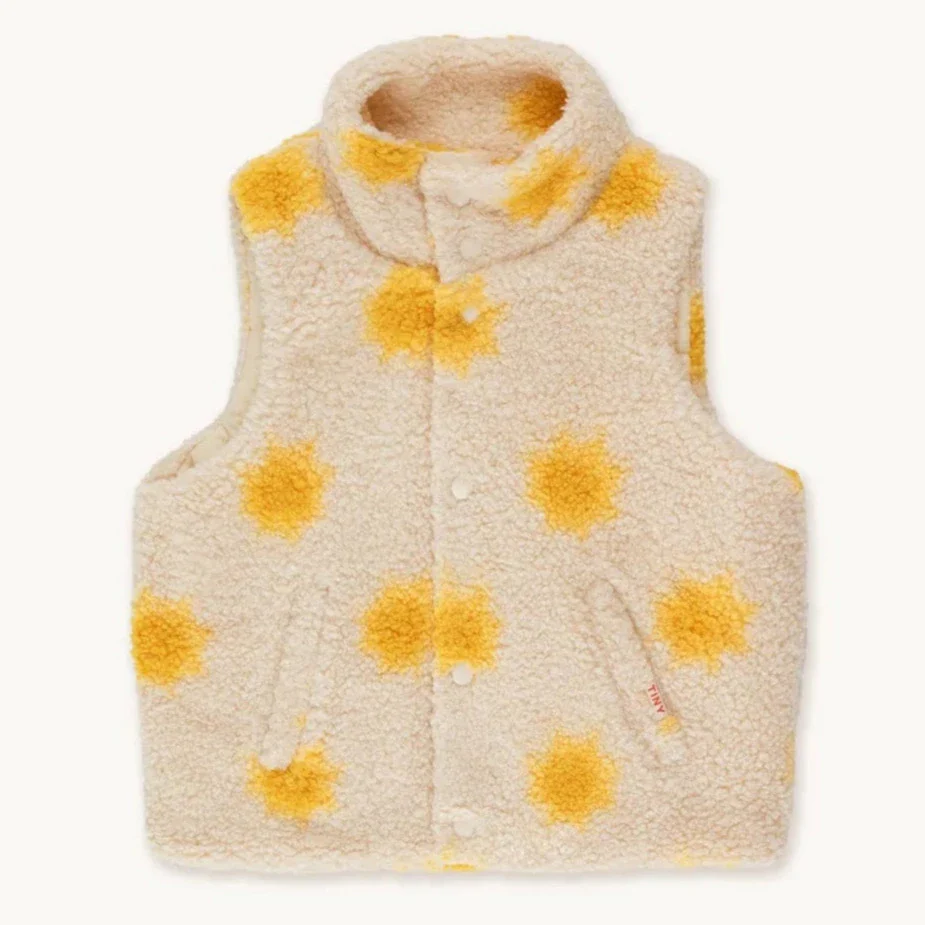 TINYCOTTONS Kids Sunny Sherpa Vest – Light Cream