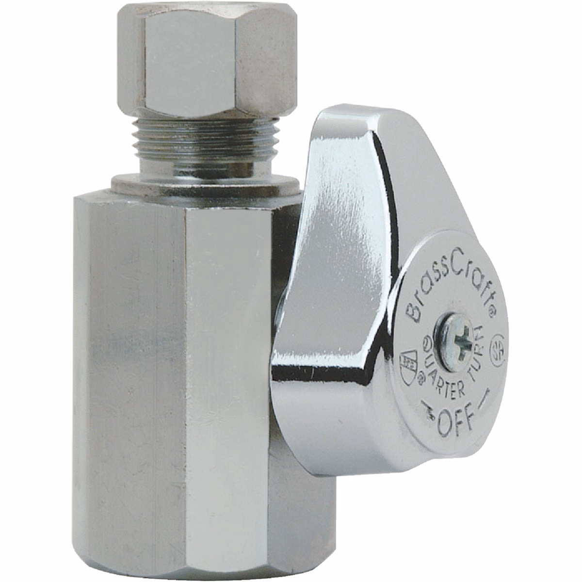 BrassCraft 1/2 In. FIP x 3/8 In. OD CMP Brass Quarter Turn Straight Valve