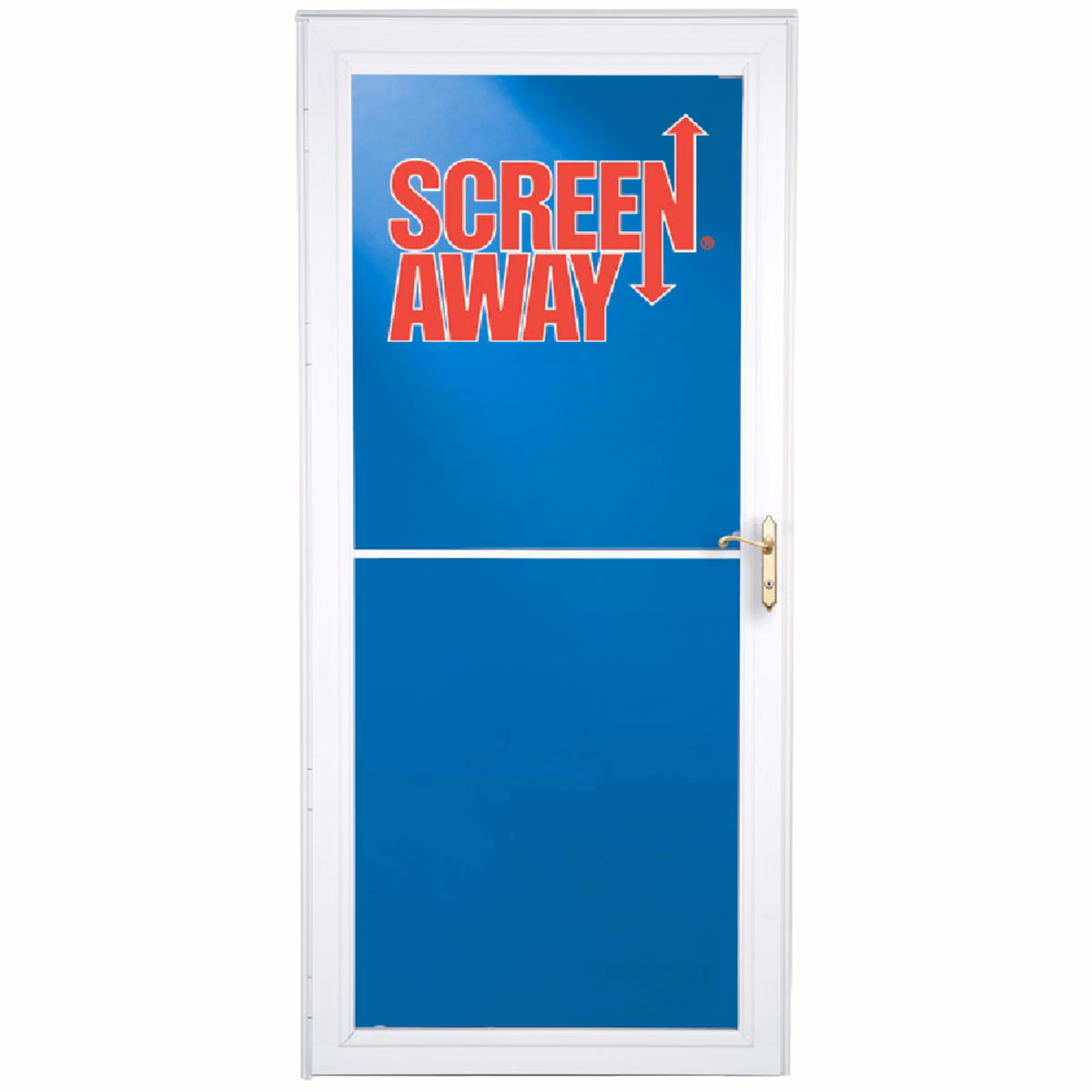 Larson Screenaway Lifestyle 36 In. W x 81 In. H x 1-3/8 In. Thick White Full View Aluminum Storm Door