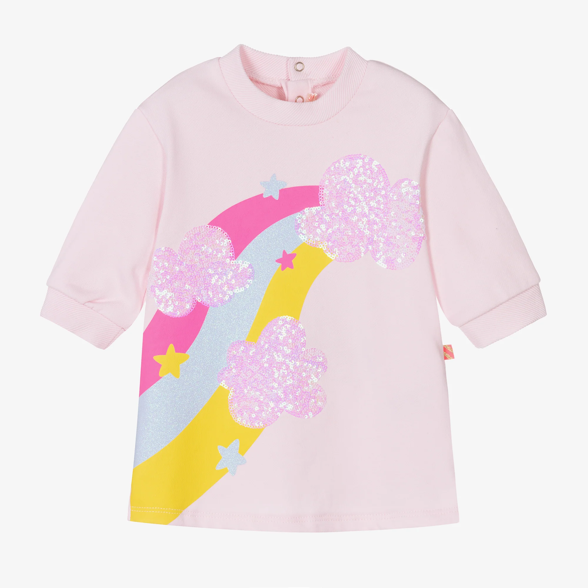 Billieblush Girls Pink Cotton Sequin Rainbow Dress – 6M